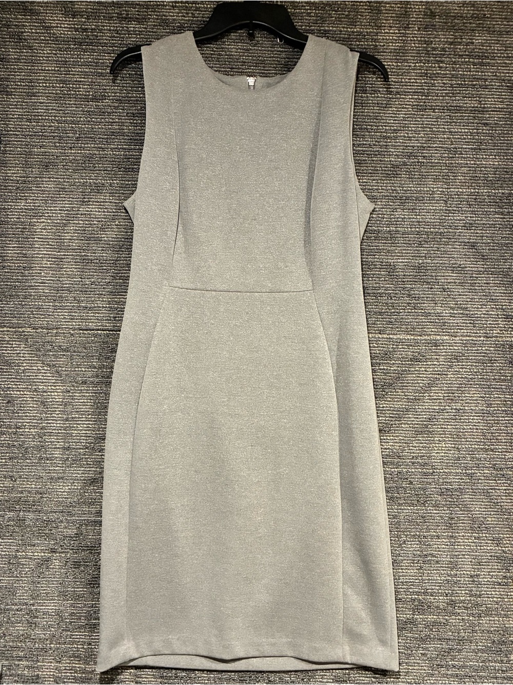 Calvin Klein Metallic Gray Sleeveless Sheath Dress